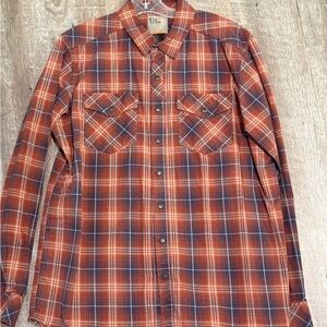 5.11 Tactical Orange and Blue Plaid Button Down Shirt